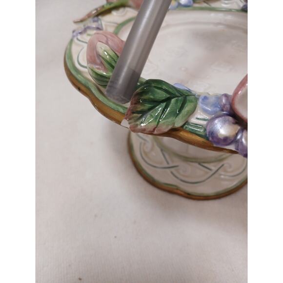 Fitz and Floyd Classics Candle Holder Garden Rhapsody Collection Pedestal 1999 - Picture 14 of 16